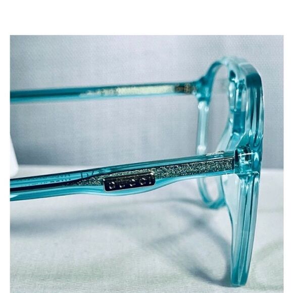 Gucci Translucent Baby Blue & Gold Optical Rx Aviator Eyeglasses - Picture 5 of 9